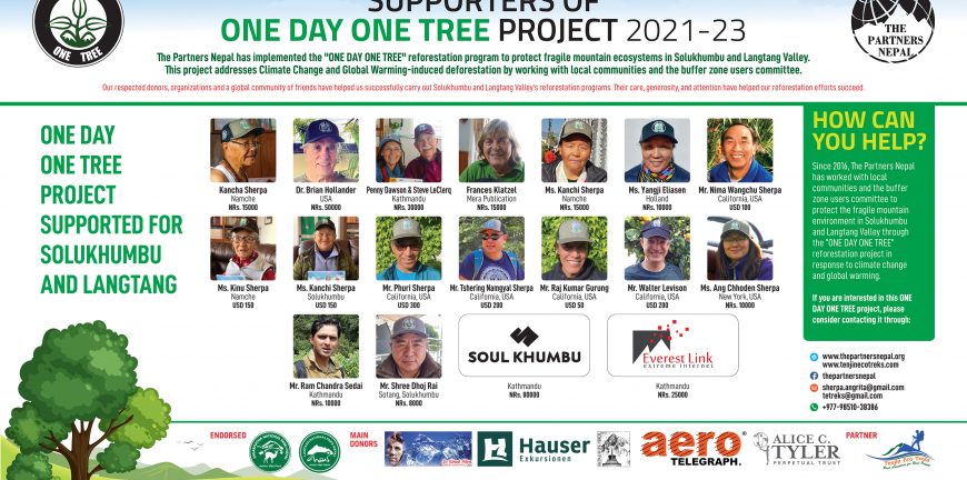 Supporters of One Day One tree 2021-2023